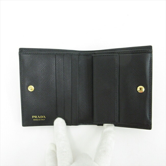 Prada Lipstick Bifold Wallet Black Saffiano - Picture 8 of 12